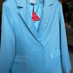 Extro & Vert Sky Blue Blazer XL NWT Double Button Jacket
